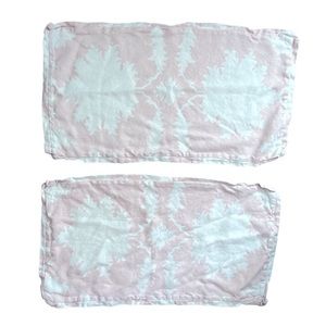 PINK & White Custom Made Canvas Pillow Covers x2  34"x18"